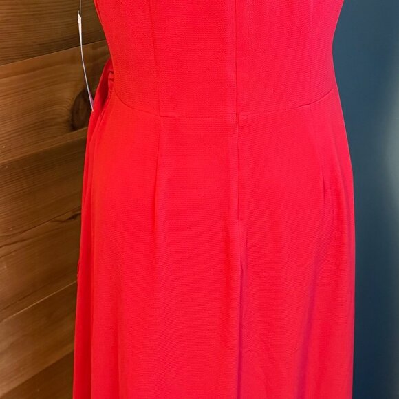 London Times Red Ruffle Faux-Wrap Maxi Dress Women's Size 12 NWT - Picture 4 of 12